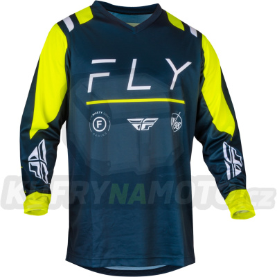 dres F-16, FLY RACING - USA 2024 (modrá/hi-vis/bílá)