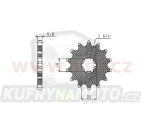 řetězové kolečko pro sekundární řetězy typu 520, SUNSTAR (14 zubů)