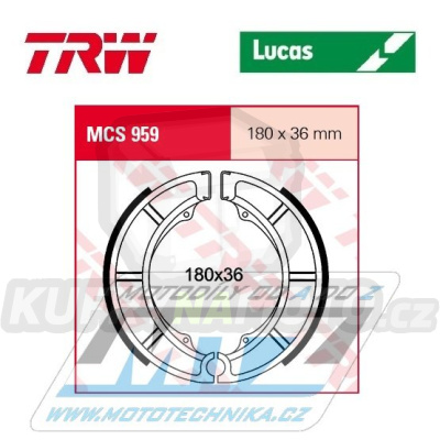 Brzdové obložení (brzdové pakny) TRW Lucas MCS959 - Sachs Roadster 800 V2 + Suzuki King Quad LT400A -F + King Quad LT400F -F + VS600GL, GLU Intruder + VS750GLF Intruder + VS750GLP Intruder + VL800 Intruder C800 + VL800 Volusia + VS800GL Intruder ...