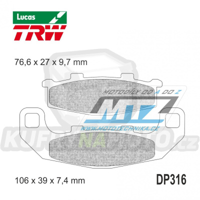 Destičky brzdové DP316-LU TRW Lucas MCB586 - směs Allround