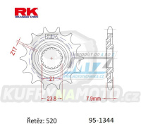 Kolečko řetězové (pastorek) 1344-14zubů RK - Honda CRF250R /18-21 + CRF250 RX / 19-21