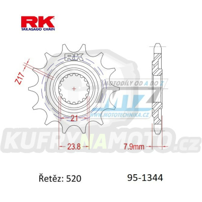 Kolečko řetězové (pastorek) 1344-14zubů RK - Honda CRF250R /18-21 + CRF250 RX / 19-21