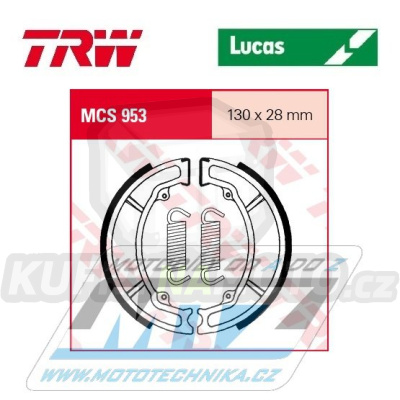 Brzdové obložení (brzdové pakny) TRW Lucas MCS953 - CPI Oliver 125 + Keeway Arn 125 + Focus 125 + Matrix 125 + Matrix Racing Sport 125 + Peugeot Sum-Up 125 + Tweet 125 + Sachs Bee 50 + Bee 125 + Roadster 125 V2 + Sinnis Eagle 125 + QM125 Matrix,...