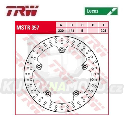 Kotouč brzdový TRW MSTR357 (320/181/5D) - BMW R850+R1100+R1150+K1200+R1200 HP2
