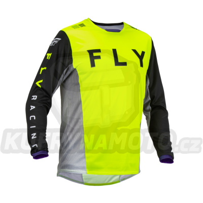 dres KINETIC KORE, FLY RACING - USA 2023 (hi-vis/černá)