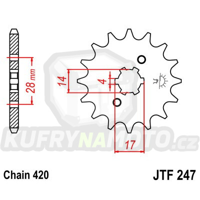 Řetězové kolečko JT JTF 247-13 13 zubů, 420