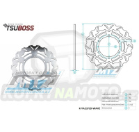 Kotouč brzdový (298/132/6D) - Yamaha SR400 / 14-16 + XVS950 / 09-15 + XVS1300 MidnightStar / 07-16 + XVS1300Custom / 14-16