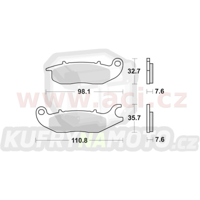 brzdové destičky, BRAKING (semi-metalická směs SM1) 2 ks v balení