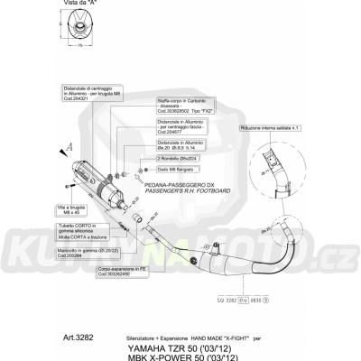 Výfuk Leo Vince Yamaha TZR 50 2003 - 2013 X-FIGHT BLACK LVKN1158-3282B