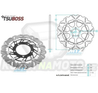 Kotouč brzdový plovoucí nerezový (310/100/5D) zubatý desing - Suzuki GSXR600+GSXR750 / 06-07 + GSXR1000 / 06-08+M1800Intruder