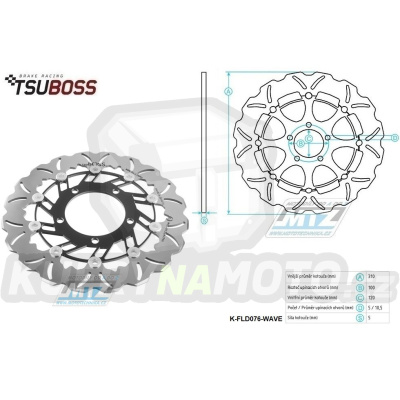 Kotouč brzdový plovoucí nerezový (310/100/5D) zubatý desing - Suzuki GSXR600+GSXR750 / 06-07 + GSXR1000 / 06-08+M1800Intruder