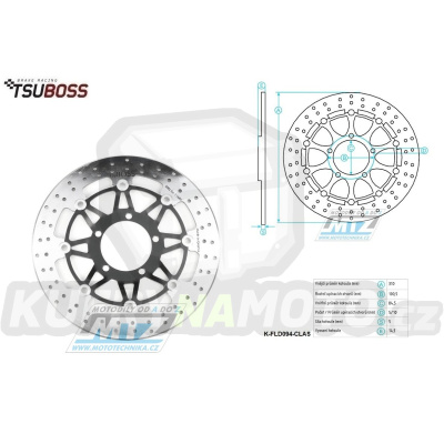 Kotouč brzdový plovovoucí (310/84,5/5D) kulatý desing - Triumph Daytona600 / 03-04 + SpeedFour / 02-05+TT600 / 00-03 + Daytona675 / 06-13+Street triple675 / 08-12