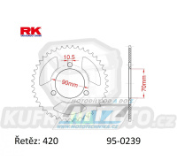 Rozeta ocelová (převodník) 0239-45zubů RK - Honda MTX80+MTX80R / 83-87 + MB80 / 80-83 + MB50 / 79-83 + MBX50F / 84-87 + MT50 / 80-81