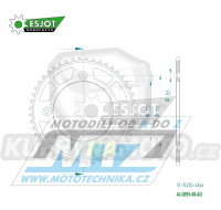 Rozeta řetězová (převodník) Dural 0895-48zubů ESJOT 51-15203-48AO - barva oranžová elox - KTM 85SX / 03-24 + 105SX+XC85+XC105 + Husqvarna TC85 / 14-24 + Gas-Gas MC85