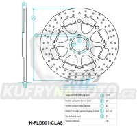 Kotouč brzdový plovovoucí nerezový (320/64/6D) - kulatý design - Aprilia+Benelli+Bimota+BMW+Cagiva+Ducati+KTM+Laverda+Morini+Moto Guzzi+Voxan+Yamaha