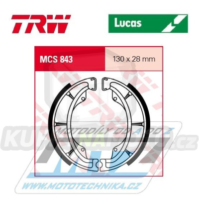 Brzdové obložení (brzdové pakny) TRW Lucas MCS843 - Arctic Cat 50 Y6 Youths 2x4 + 90 2x4 (2T+4T) Youth + 90 Y12 Youths + CAN-AM DS70+DS90 + Honda CD175 + Kymco Maxxer 50 + Polaris Outlaw 50 + Predator 50 + Scrambler 50 + Outlaw 90 + Predator 90 ...