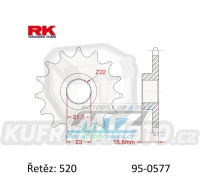 Kolečko řetězové (pastorek) 0577-14zubů RK - MuZ 600+660 + Yamaha SRX400 + TT600R + XT600 + SZR660 + XTZ660