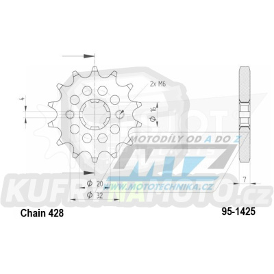 Kolečko řetězové (pastorek) 1425-14zubů ESJOT 50-15077-14S - Suzuki GSXR125 / 17-23 + GSXS125 / 18-23