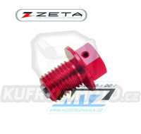 Magnetický výpustný šroub M12x15mm (závit 1,5) - ZETA ZE58-1523 - Honda + Yamaha + Kawasaki - červený