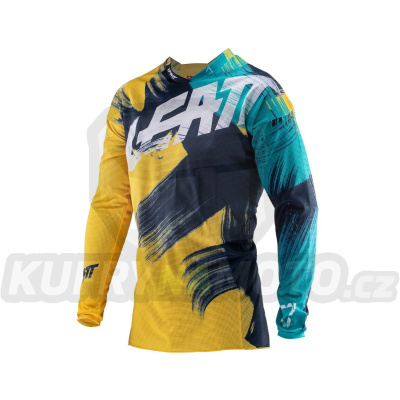 LEATT chráničová košile CROSS GPX 4.5 LITE JERSEY GOLD/TEAL barva zletá/tyrkysová velikost XL