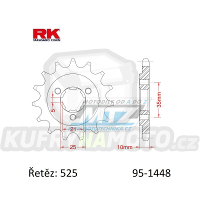 Kolečko řetězové (pastorek) 1448-14zubů RK - Suzuki DR650SE + XF650 Freewind + DR800 Big