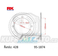 Rozeta ocelová (převodník) 1874-59zubů RK - Yamaha XVS250 Drag Star / 01-04 + XVS125 DragStar / 00-04