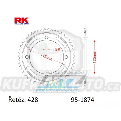 Rozeta ocelová (převodník) 1874-59zubů RK - Yamaha XVS250 Drag Star / 01-04 + XVS125 DragStar / 00-04