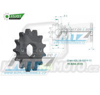 Kolečko řetězové (pastorek) 0264-13zubů ESJOT 50-15014-13 - Honda C90Z + CE90 + CBZ125 + EZ90 Cub + CB175K + XLR250R3 + XLR250 Baja + XLR250R + Kymco 125 Pulsar + 125 STR + Gilera 125 Cougar + Yamaha DT125Z + DT200R + Derbi 125 Senda