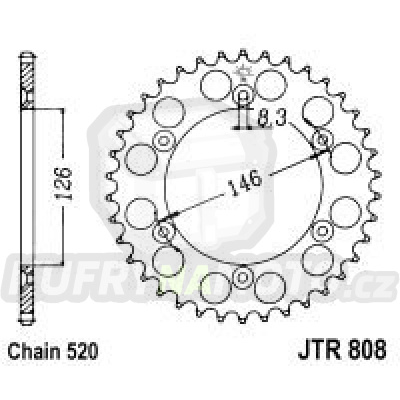 Řetězová rozeta SUZUKI RM-Z 450 2005-2007 39 zubů, řetěz 520 - akce