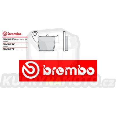 Brzdové destičky Brembo HM CRE X ENDURO 450 r.v. Od 04 -  CC směs Zadní