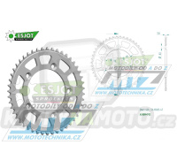 Rozeta řetězová (převodník) Dural 0894-47zubů ESJOT 51-13025-47 - barva stříbrná - KTM 65SX / 02-24 + 60SX / 97-01 + Husqvarna TC65 / 17-24 + Gas-Gas MC65