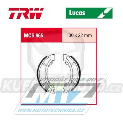 Brzdové obložení (brzdové pakny) TRW Lucas MCS965 - Yamaha YZ125 / 84 + YZ250+YZ465+YZ490 / 80-84 + TT600 / 83-84 + IT250+IT465+IT490