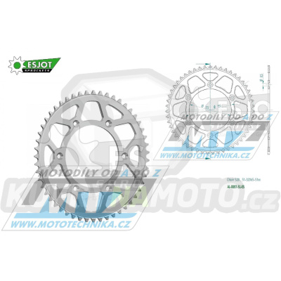 Rozeta řetězová (převodník) Dural 0897-51zubů ESJOT 51-32065-51 - barva stříbrná - KTM 125SX+ 250SXF+360EXC+400EXCF+300XC+450XCF+440MX+790 Adventure+620 EGS+690 Duke+125LC2 +350LC4+525SMR+690SMC + Husaberg TE250+FC350+FE450+FS450+ FX450 + Husqvarna F