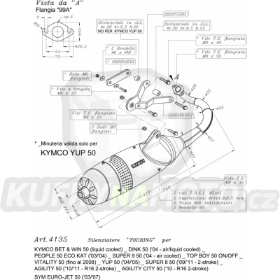 Výfuk Leo Vince Kymco PEOPLE 50 ECO KAT 2003 - 2004 TOURING LVKN576-4135