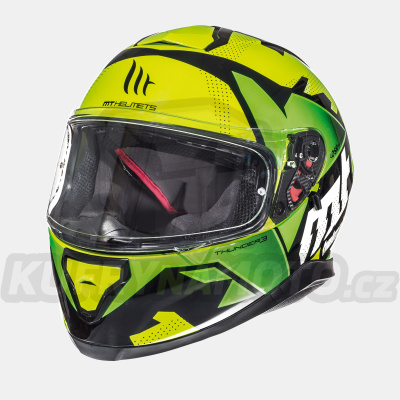 Přilba MT integrální THUNDER 3 SV TORN s plexi barva zelená FLUO/žlutá FLUO velikost XS