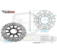 Kotouč brzdový plovovoucí (290/121,5/5D) zubatý desing - Suzuki GSF650 Bandit / 05-06  Suzuki SFV650 Gladius / 09-16 Suzuki SV650 / 07-19