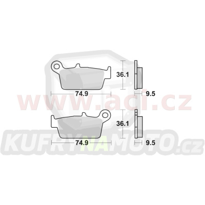 brzdové destičky, BRAKING (semi-metalická směs SM1) 2 ks v balení