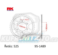 Rozeta ocelová (převodník) 1489-44zubů RK - Kawasaki KLZ1000 Versys + Z900+Z900RS + Z1000+Z1000SX+ZR1000+Z1000H2 + ZX6R Ninja+ZX7R Ninja+ZX9R Ninja+ZX10R Ninja + ZX1000 Ninja + ZZR600+ZX600