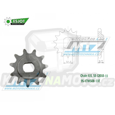 Kolečko řetězové (pastorek) KTM50B-11zubů ESJOT 50-12010-11 - KTM 50SX / 09-23 + Husqvarna TC50 / 17-23