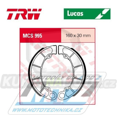 Brzdové obložení (brzdové pakny) TRW Lucas MCS995 - Honda FES125 Pantheon + FES150 Pantheon + FES250 Foresight + PS250 Ruckus + TRX350FE/FM Fourtrax + TRX350TE Fourtrax + TRX400FA Fourtrax Rancher AT + TRX400FW Fourtrax Foreman ....