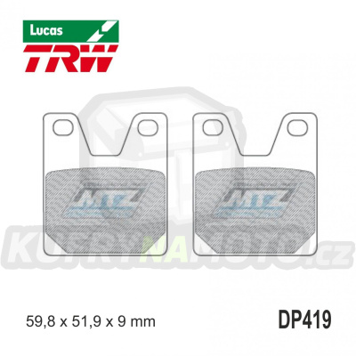 Destičky brzdové DP419-LU TRW Lucas MCB702 - směs Allround