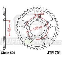 Řetězová rozeta CAGIVA Mito 125 2000-2004 41 zubů, řetěz 520 - akce