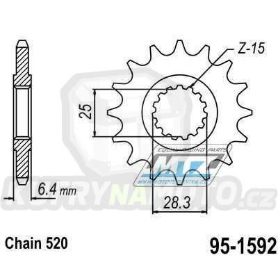 Kolečko MTZ 14 zubů-95-1592-14- výprodej