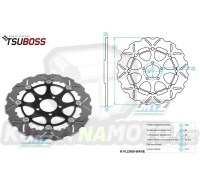 Kotouč brzdový plovovoucí (320/61/5D) - zubatý design - Kawasaki ZXR750 / 93-95+ZX7R Ninja / 96-03+ZX7RR Ninja / 96-03+ZX9R Ninja / 94-97+ZX9R Ninja / 02-03+ZZR1100 / 93-99+ZX12RNinja1200 / 00-03+ZZR1200 / 02-05+VN1500 / 02-03+VN1600 / 04-07