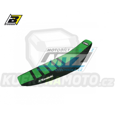 Potah sedla Kawasaki KXF250 / 13-20 + KXF450 / 12-18 - barva zeleno-černá - typ potahu ZEBRA