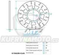 Kotouč brzdový (220/86/6D) - Yamaha XT600+XT600E / 87-02 + XTZ600 Tenere / 87-98 + DT80LC