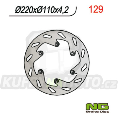 NG129 brzdový kotouč zadní KTM SX/EXC/LC 4 (220x110x4,2) (NG141; NG129) 8435502401284  – akce