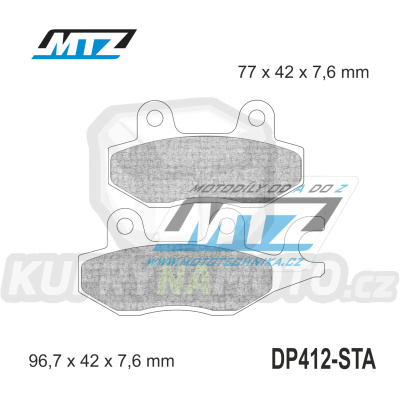 Destičky brzdové DP412-STA - směs Standard