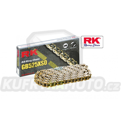 Řetěz RK 525 XSO (124čl) - těsněný/ x kroužkový (zlatý)