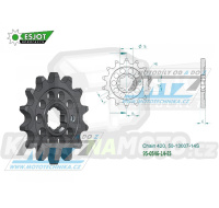 Kolečko řetězové (pastorek) 0546-14zubů ESJOT 50-13007-14S - Kawasaki KX60+KX65+KX80+KX85+KX100 + Suzuki RM60+RM65 + Yamaha TTR50+TTR90+TTR110 + DT50+DT80+DT100 + YZ60+PW80 + RD80+BW80+LB80 + YB100+MX100+RT100